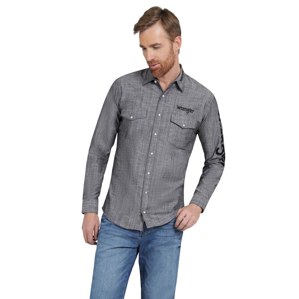 Foto 2 pulgar | Camisa Vaquera Hombre Wrangler Regular Fit Manga Larga 359 Negro