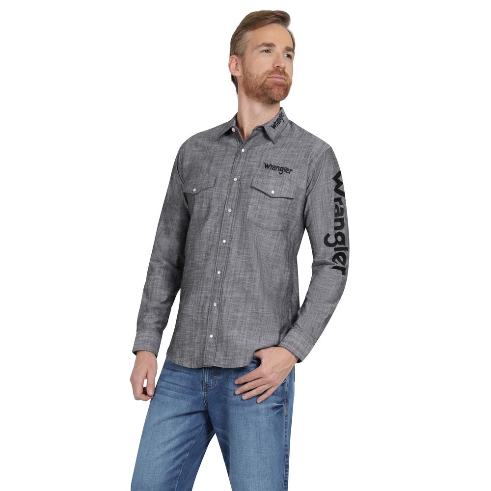 Foto 3 pulgar | Camisa Vaquera Hombre Wrangler Regular Fit Manga Larga 359 Negro