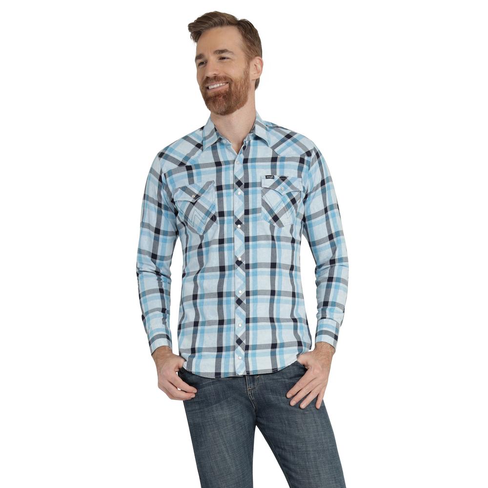 Foto 2 pulgar | Camisa Vaquera Hombre Wrangler Slim Fit Manga Larga 442 Azul Cielo