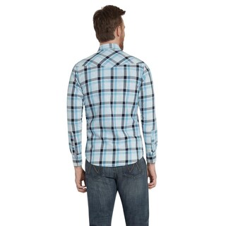 Foto 3 | Camisa Vaquera Hombre Wrangler Slim Fit Manga Larga 442 Azul Cielo