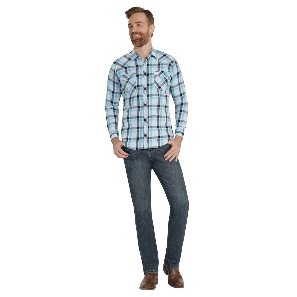 Foto 5 pulgar | Camisa Vaquera Hombre Wrangler Slim Fit Manga Larga 442 Azul Cielo