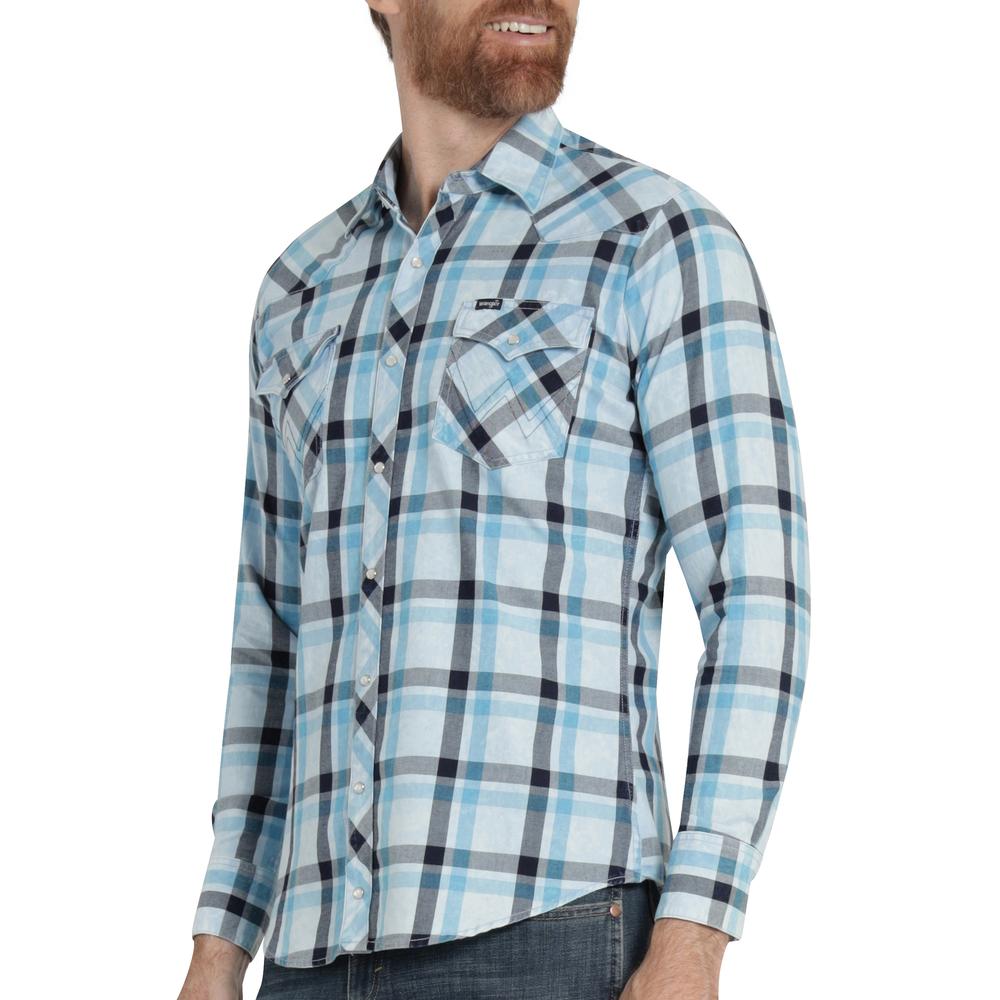 Foto 6 pulgar | Camisa Vaquera Hombre Wrangler Slim Fit Manga Larga 442 Azul Cielo