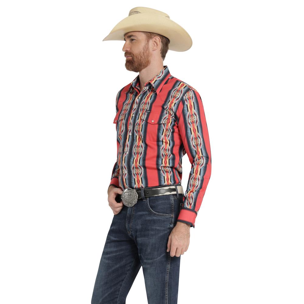 Foto 2 | Camisa Vaquera Hombre Wrangler Regular Fit Manga Larga 363 Rojo