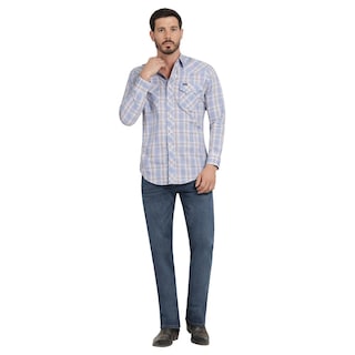 Foto 4 | Camisa Vaquera Hombre Wrangler Slim Fit Manga Larga 419 Negro