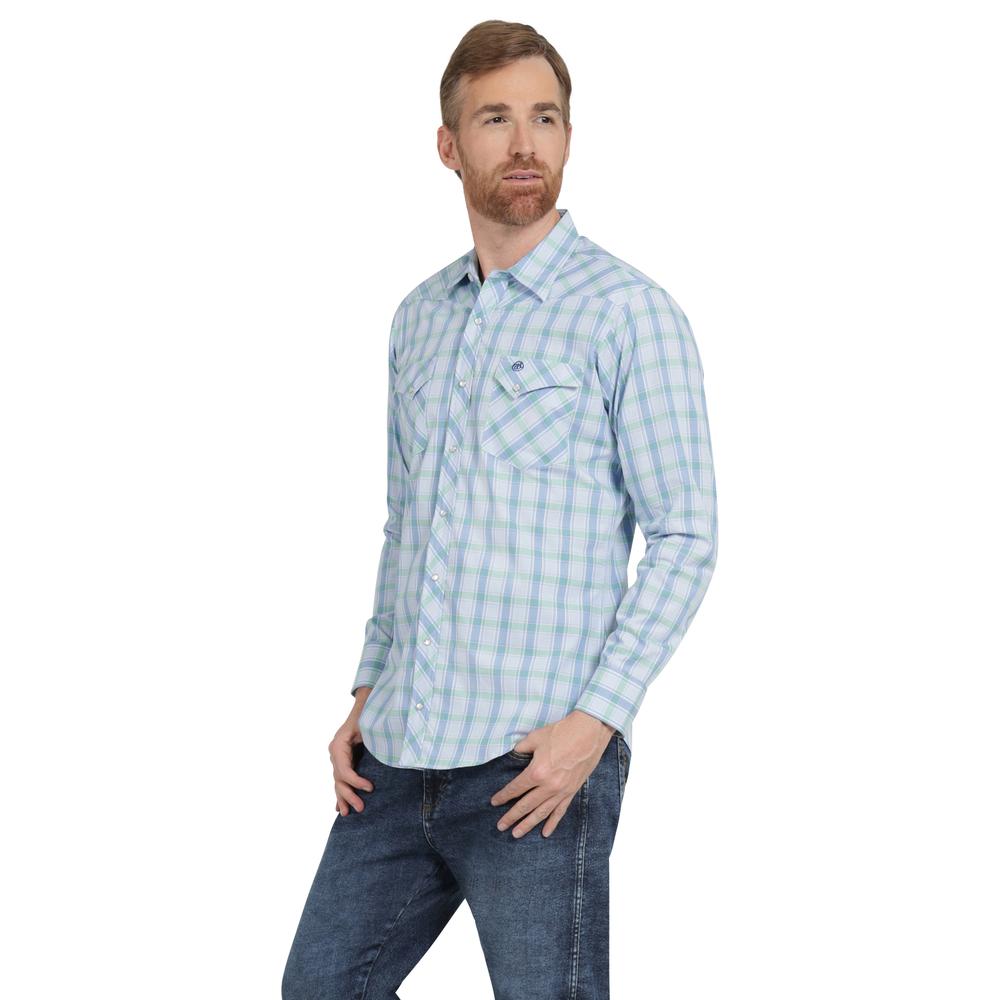 Foto 3 pulgar | Camisa Vaquera Hombre Wrangler Slim Fit Manga Larga 449 Azul Cielo