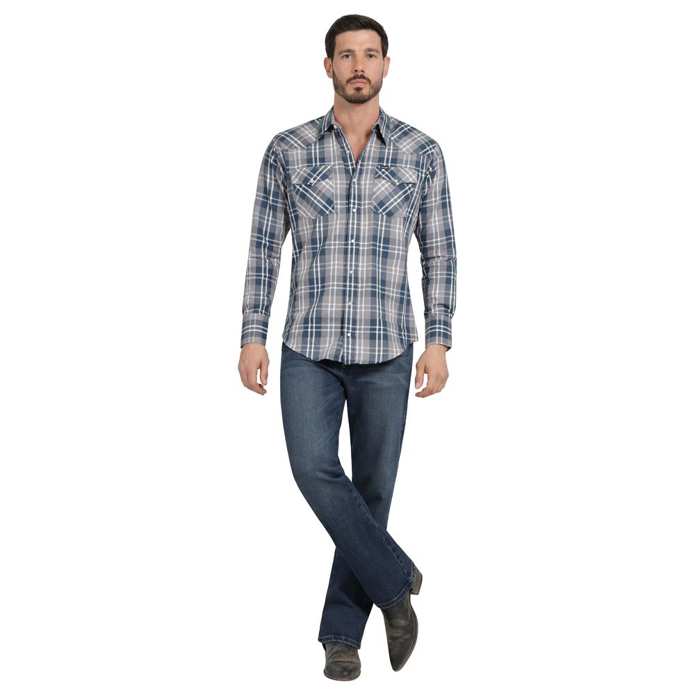 Foto 5 pulgar | Camisa Vaquera Hombre Wrangler Regular Fit Manga Larga 301 Gris