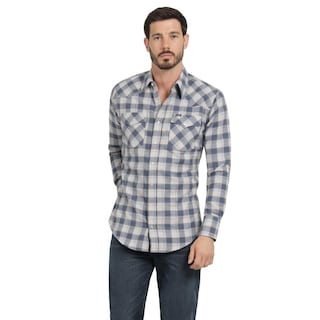 Foto 1 | Camisa Vaquera Hombre Wrangler Regular Fit Manga Larga 298 Azul