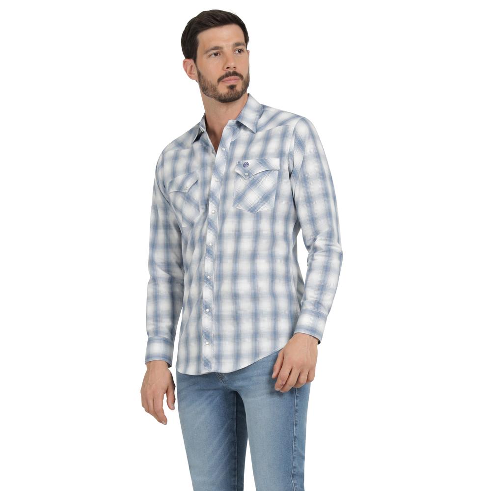 Foto 3 pulgar | Camisa Vaquera Hombre Wrangler Slim Fit Manga Larga 434 Azul