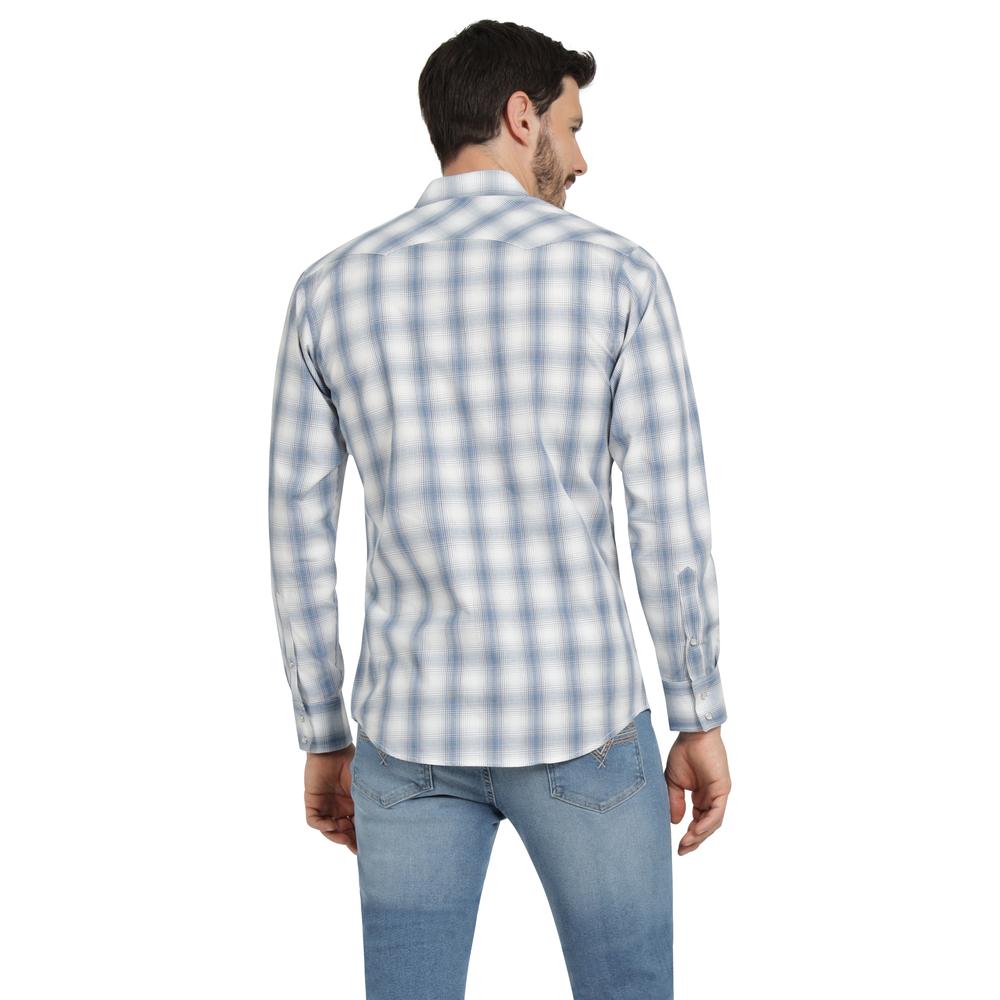 Foto 4 pulgar | Camisa Vaquera Hombre Wrangler Slim Fit Manga Larga 434 Azul