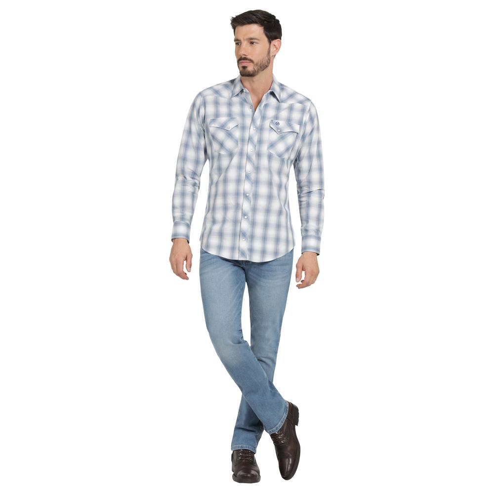 Foto 5 pulgar | Camisa Vaquera Hombre Wrangler Slim Fit Manga Larga 434 Azul