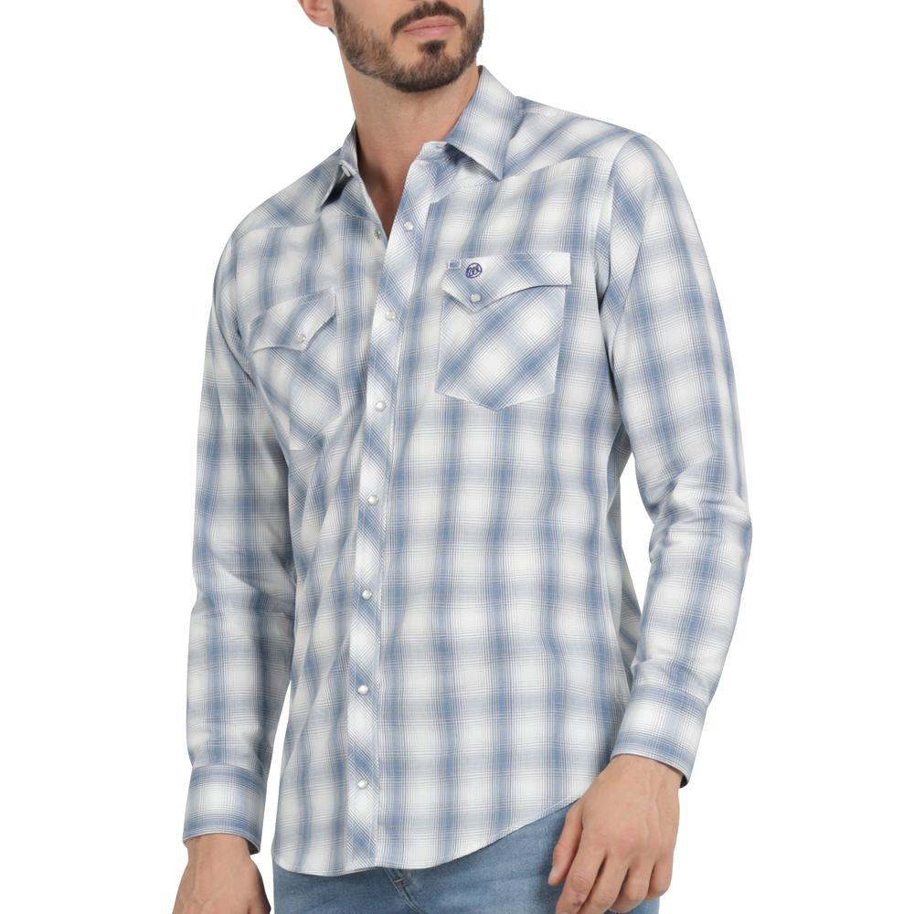 Foto 6 pulgar | Camisa Vaquera Hombre Wrangler Slim Fit Manga Larga 434 Azul