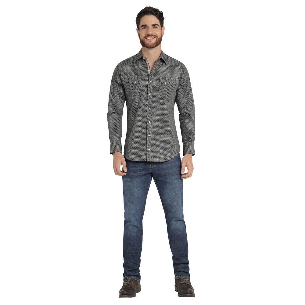 Foto 5 pulgar | Camisa Vaquera Hombre Wrangler Slim Fit Manga Larga 420 Cafe