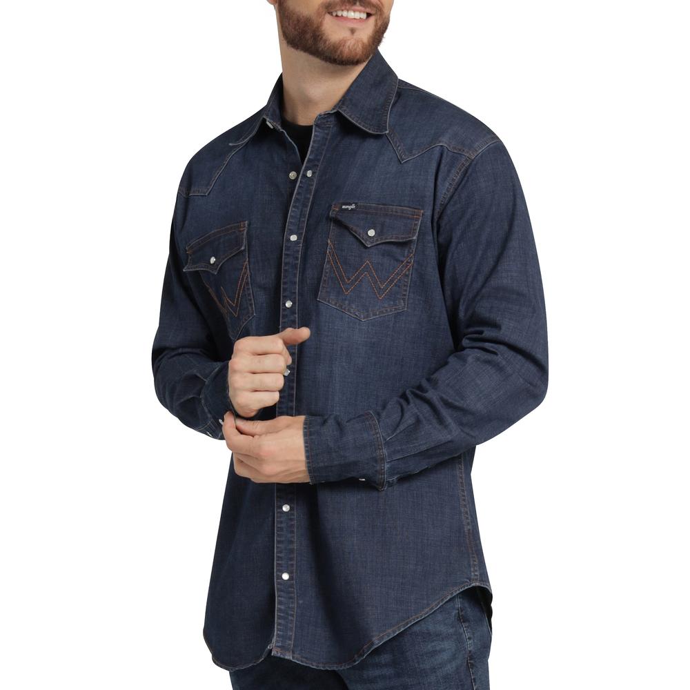 Foto 6 pulgar | Camisa Vaquera Hombre Wrangler Regular Fit Manga Larga 376 Azul