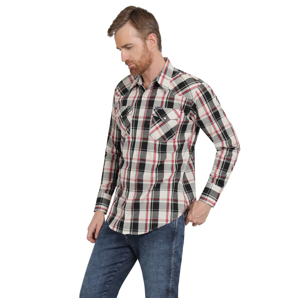 Foto 2 | Camisa Vaquera Hombre Wrangler Regular Fit Manga Larga 302 Negro