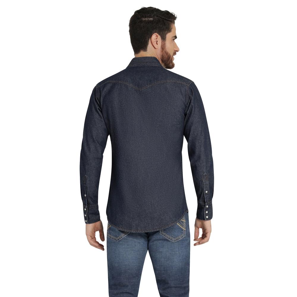 Foto 4 pulgar | Camisa Vaquera Hombre Wrangler Regular Fit Manga Larga 929 Azul