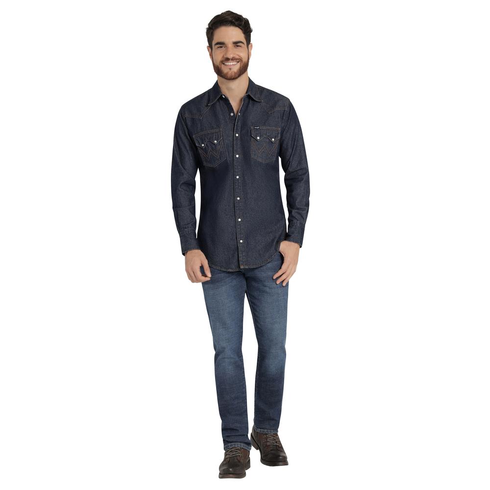 Foto 5 pulgar | Camisa Vaquera Hombre Wrangler Regular Fit Manga Larga 929 Azul