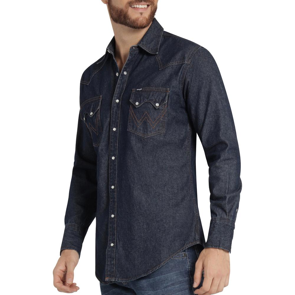 Foto 6 pulgar | Camisa Vaquera Hombre Wrangler Regular Fit Manga Larga 929 Azul