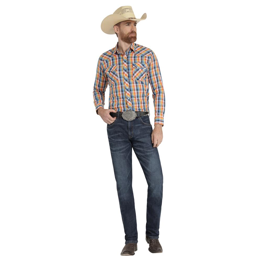 Foto 5 pulgar | Camisa Vaquera Hombre Wrangler Slim Fit Manga Larga 450 Naranja