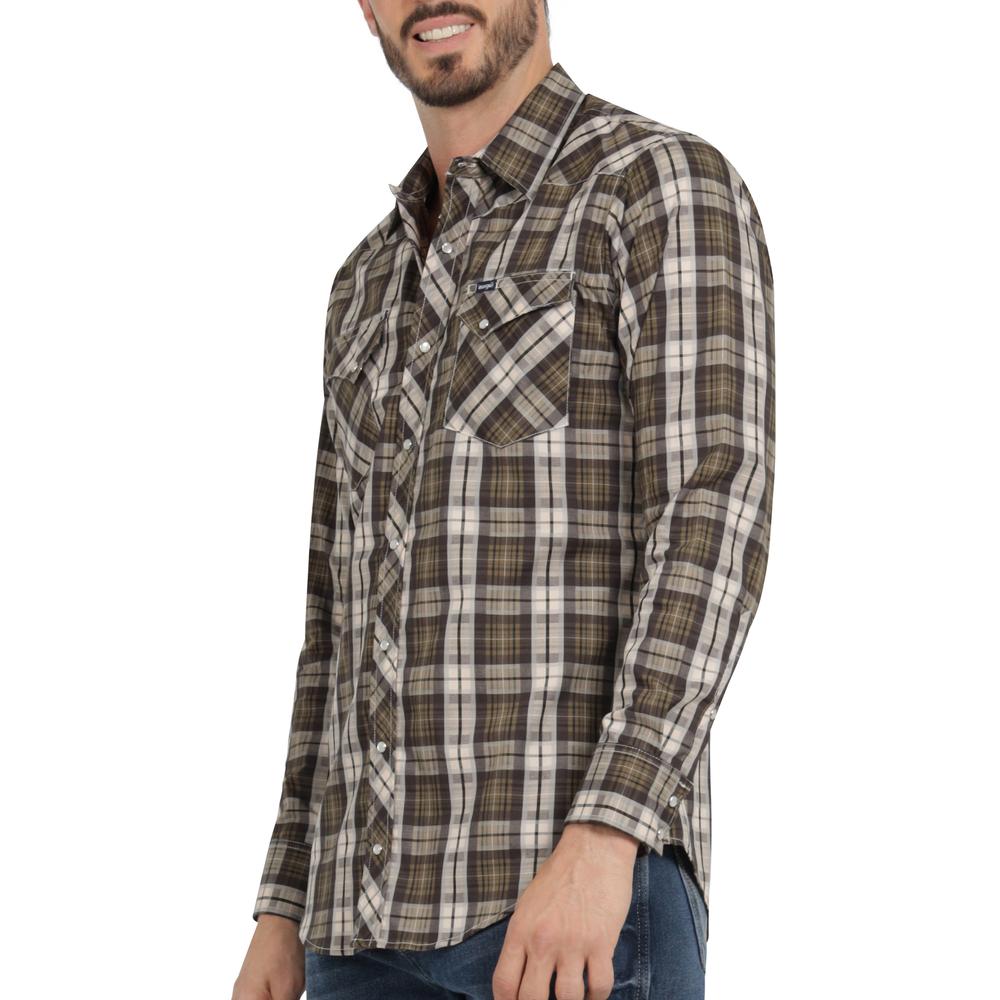 Foto 6 pulgar | Camisa Vaquera Hombre Wrangler Slim Fit Manga Larga 418 Cafe