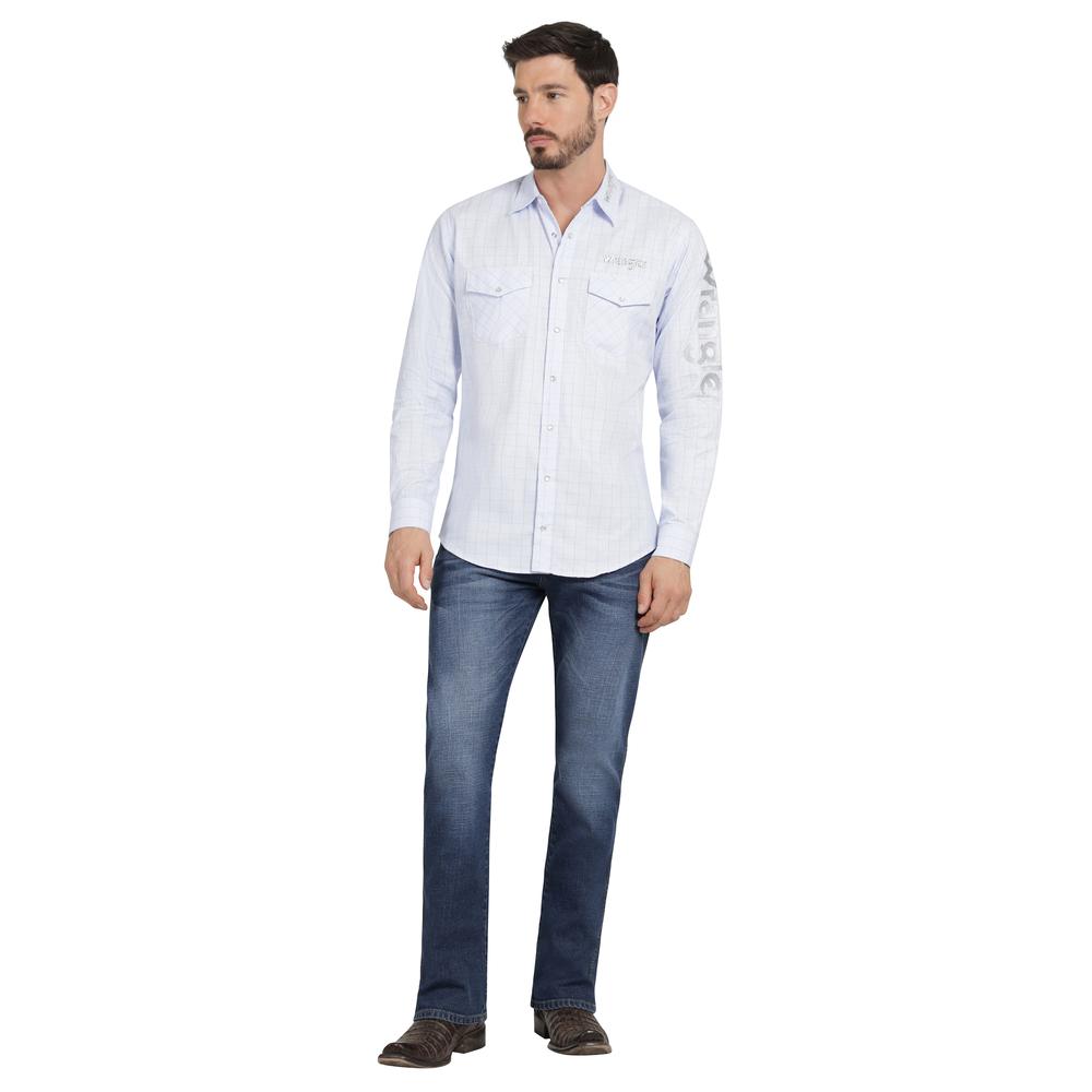 Foto 5 pulgar | Camisa Vaquera Hombre Wrangler Regular Fit Manga Larga 361 Azul