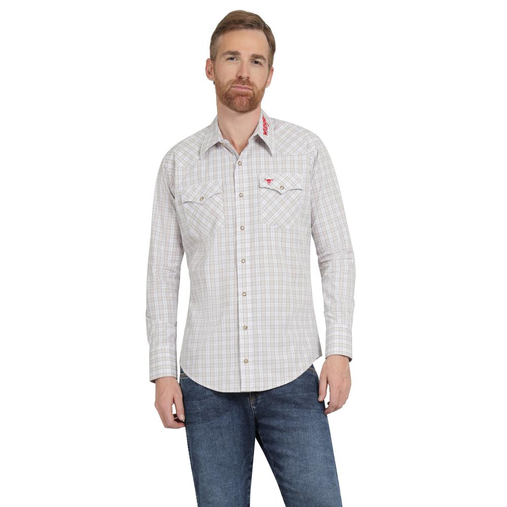 Camisa Vaquera Hombre Wrangler Regular Fit Manga Larga 379 Beige