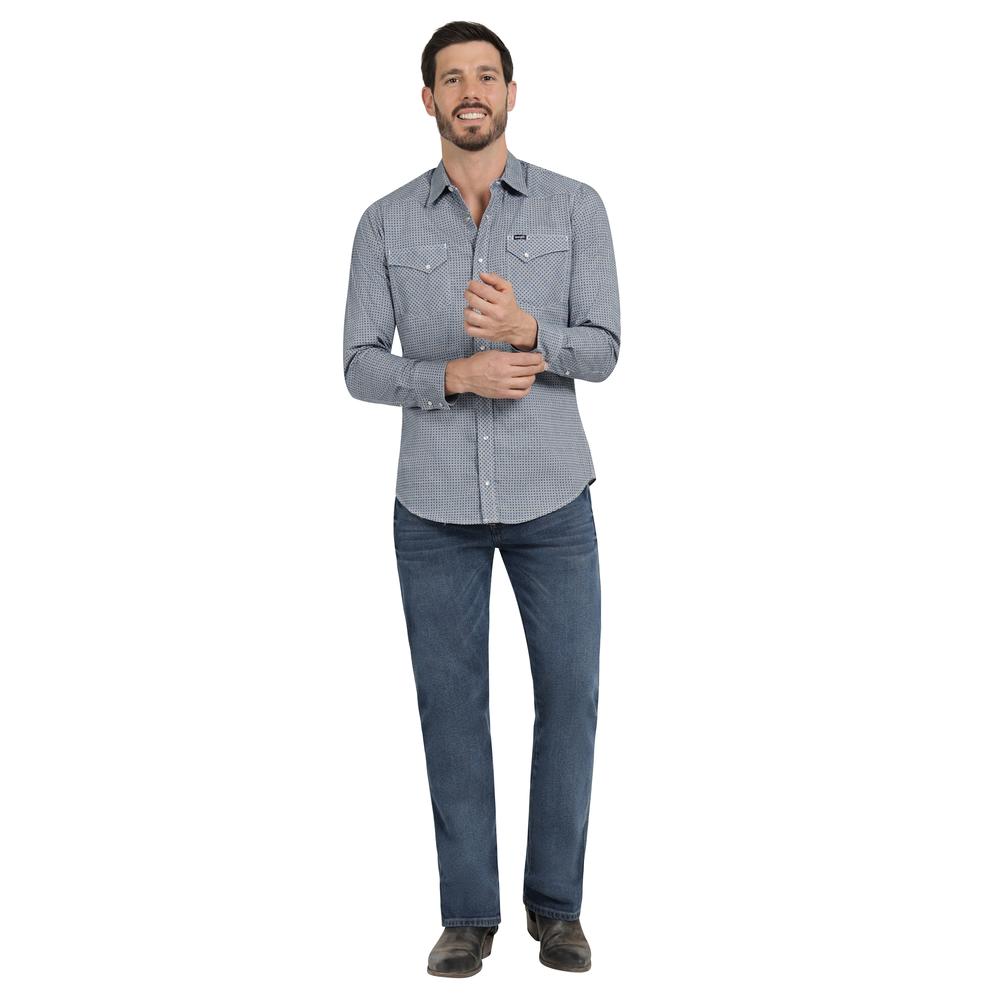 Foto 5 pulgar | Camisa Vaquera Hombre Wrangler Slim Fit Manga Larga 435 Azul Marino