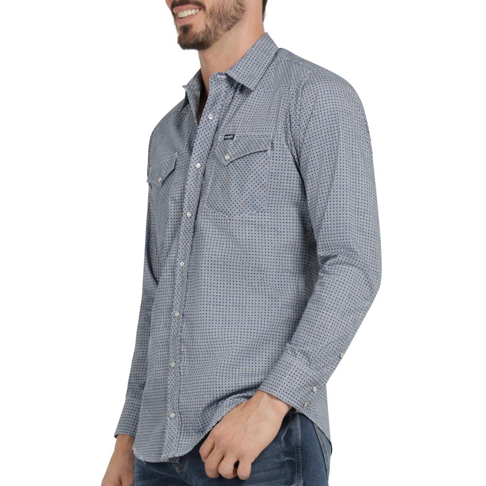 Foto 6 pulgar | Camisa Vaquera Hombre Wrangler Slim Fit Manga Larga 435 Azul Marino