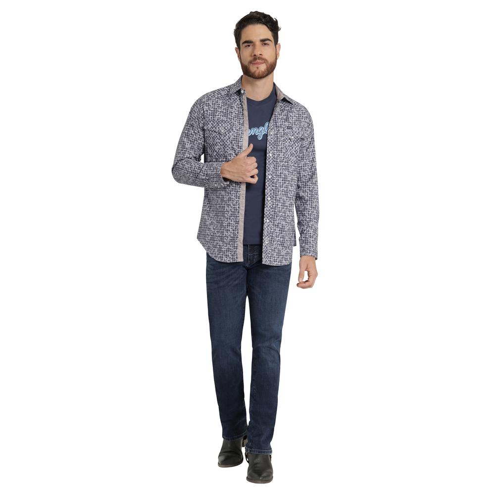 Foto 5 pulgar | Camisa Vaquera Hombre Wrangler Slim Fit Manga Larga 436 Azul