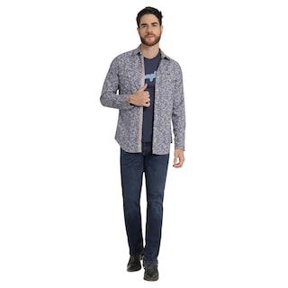 Foto 4 | Camisa Vaquera Hombre Wrangler Slim Fit Manga Larga 436 Azul