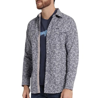 Foto 5 | Camisa Vaquera Hombre Wrangler Slim Fit Manga Larga 436 Azul