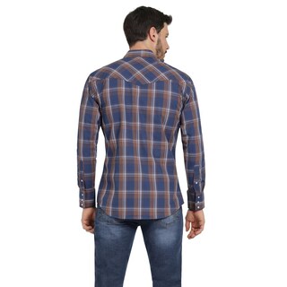Foto 3 | Camisa Vaquera Hombre Wrangler Regular Fit Manga Larga 340 Azul