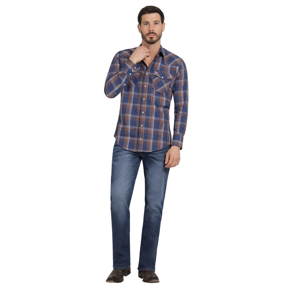 Foto 5 pulgar | Camisa Vaquera Hombre Wrangler Regular Fit Manga Larga 340 Azul