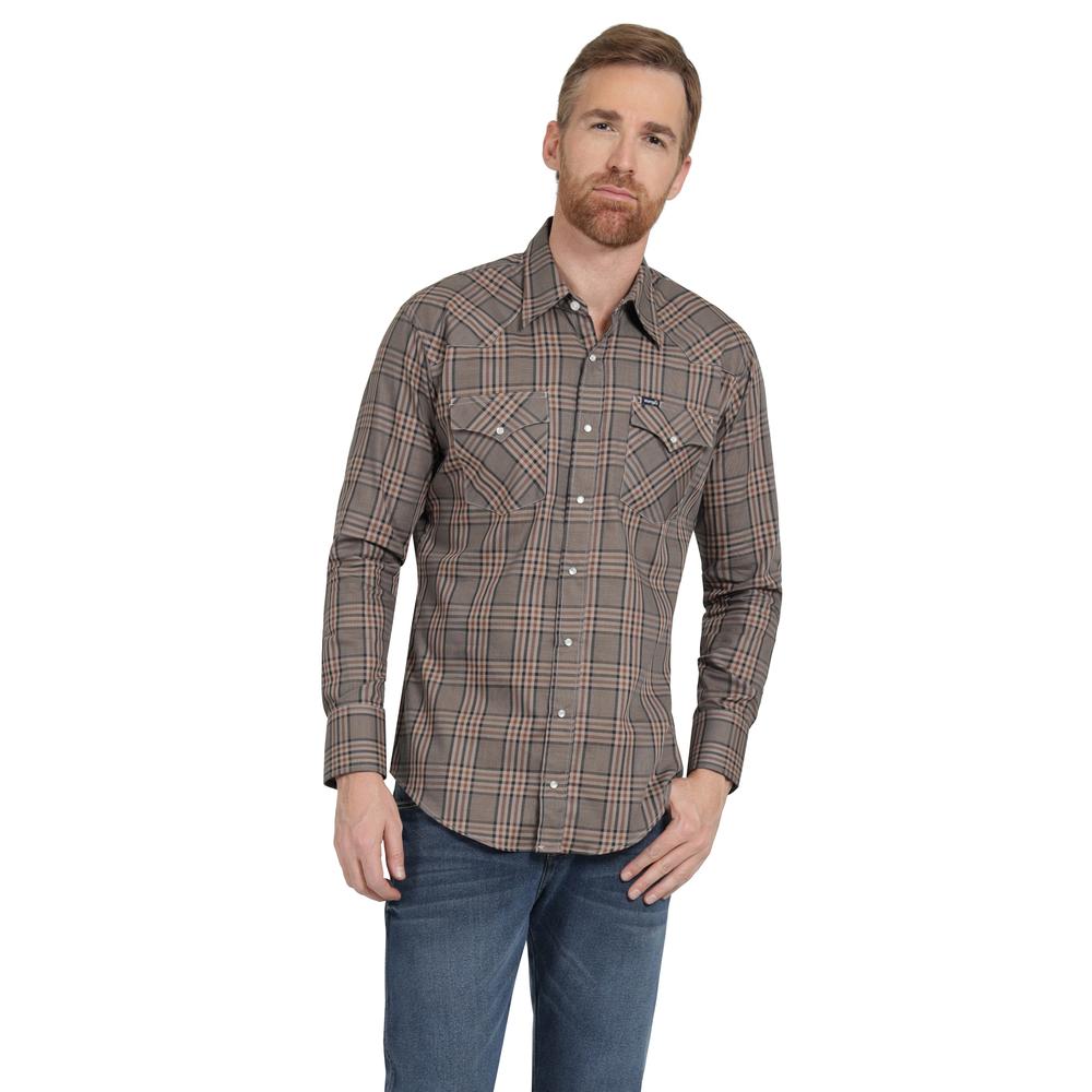 Foto 2 pulgar | Camisa Vaquera Hombre Wrangler Regular Fit Manga Larga 297 Cafe