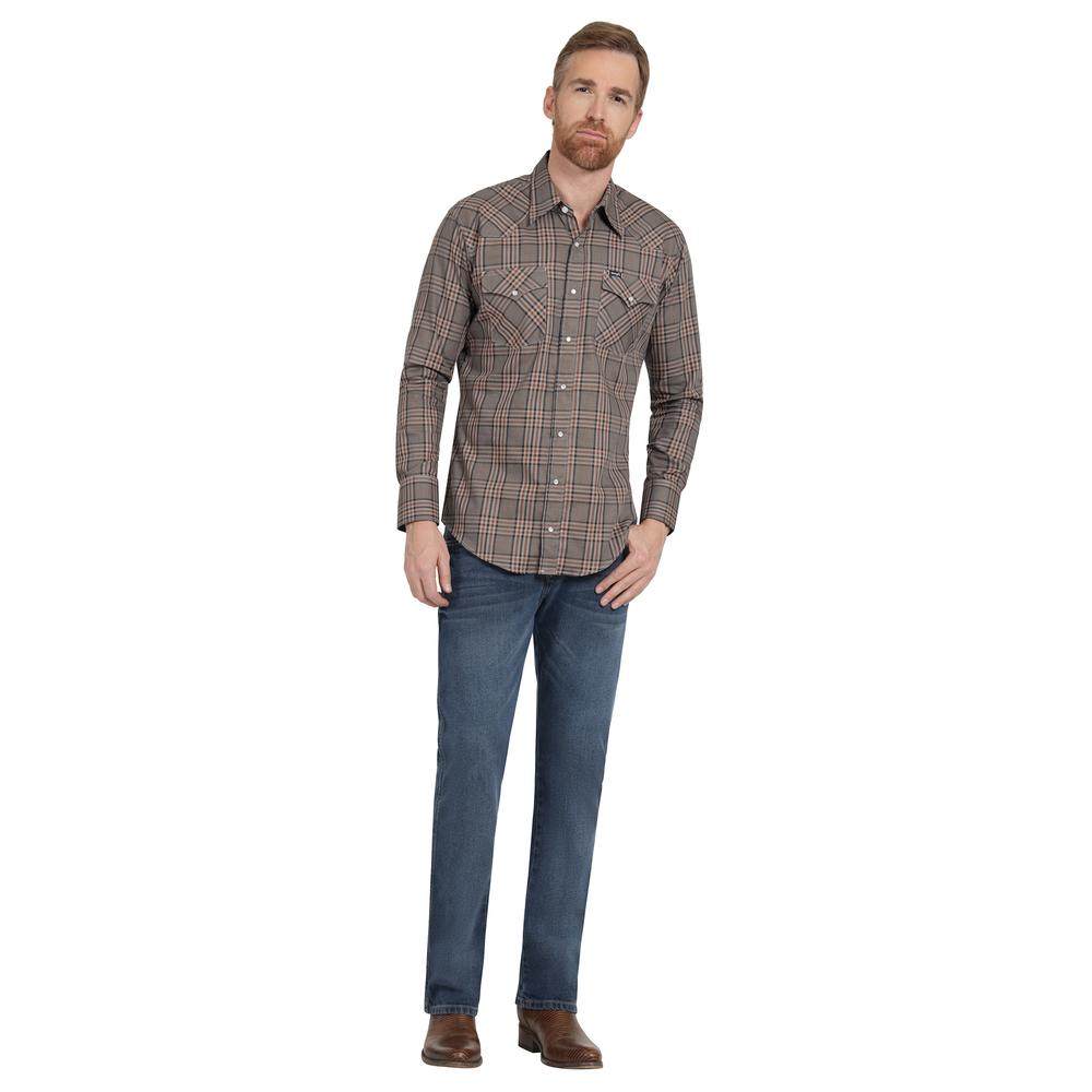 Foto 5 pulgar | Camisa Vaquera Hombre Wrangler Regular Fit Manga Larga 297 Cafe