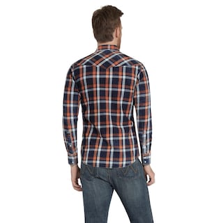 Foto 3 | Camisa Vaquera Hombre Wrangler Slim Fit Manga Larga 440 Azul Marino