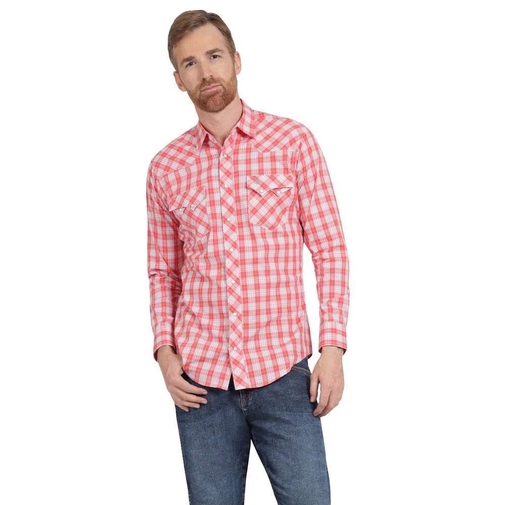 Foto 2 pulgar | Camisa Vaquera Hombre Wrangler Slim Fit Manga Larga 456 Rojo