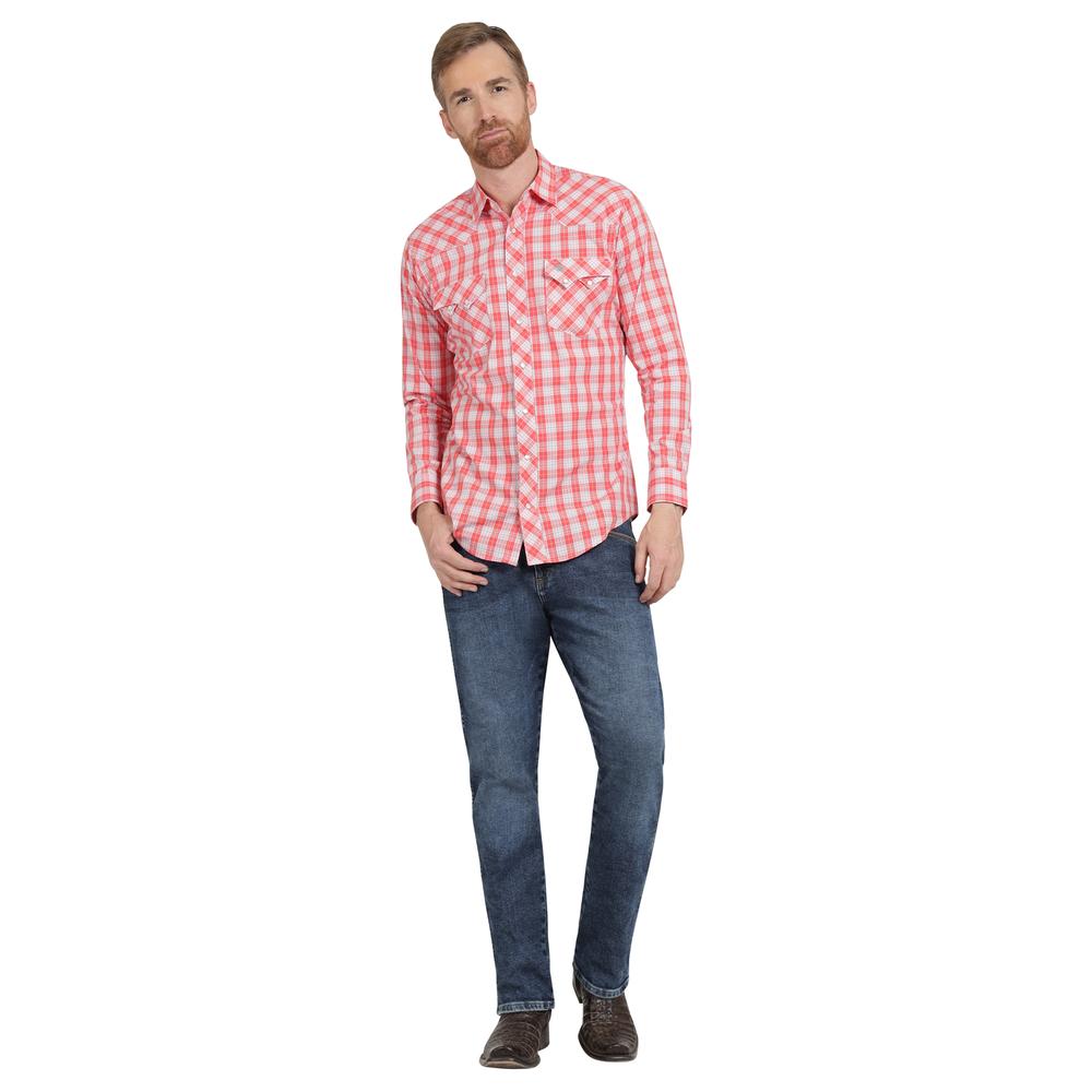 Foto 5 pulgar | Camisa Vaquera Hombre Wrangler Slim Fit Manga Larga 456 Rojo