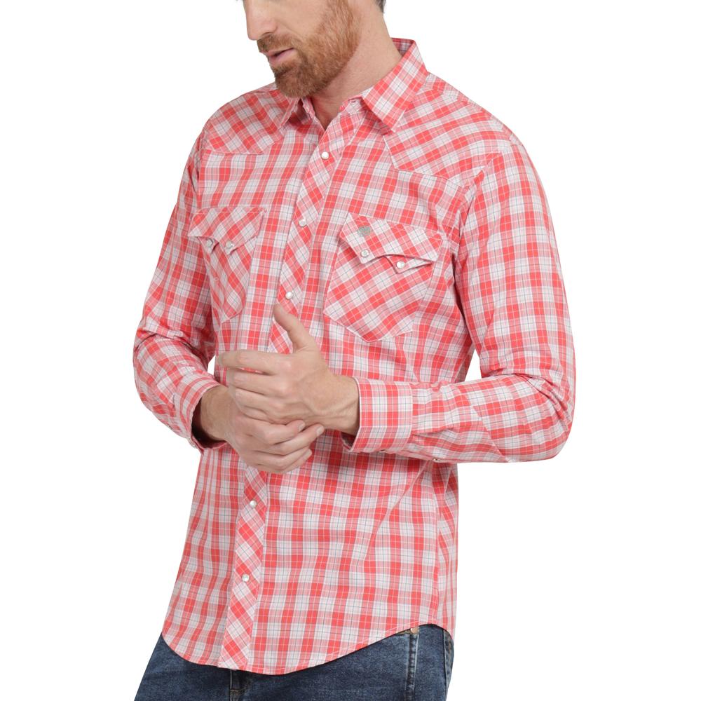 Foto 6 pulgar | Camisa Vaquera Hombre Wrangler Slim Fit Manga Larga 456 Rojo