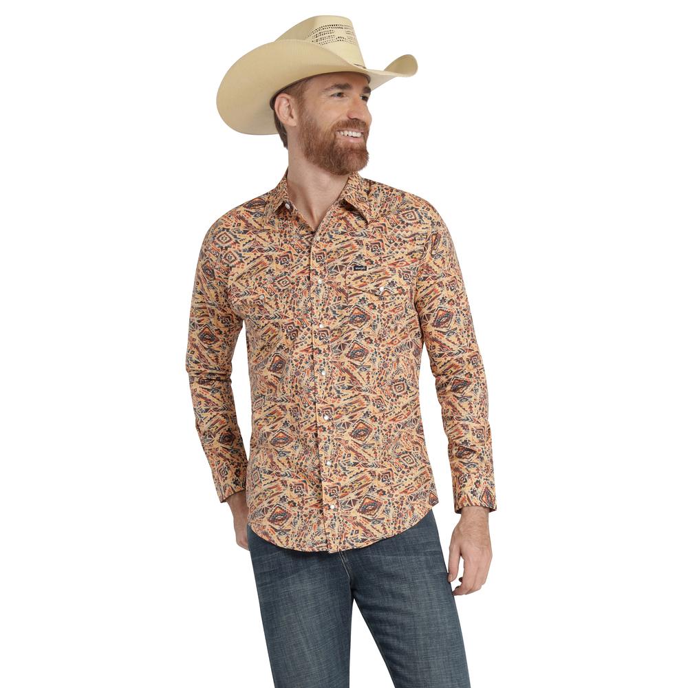 Camisa Vaquera Hombre Wrangler Regular Fit Manga Larga 367 Beige