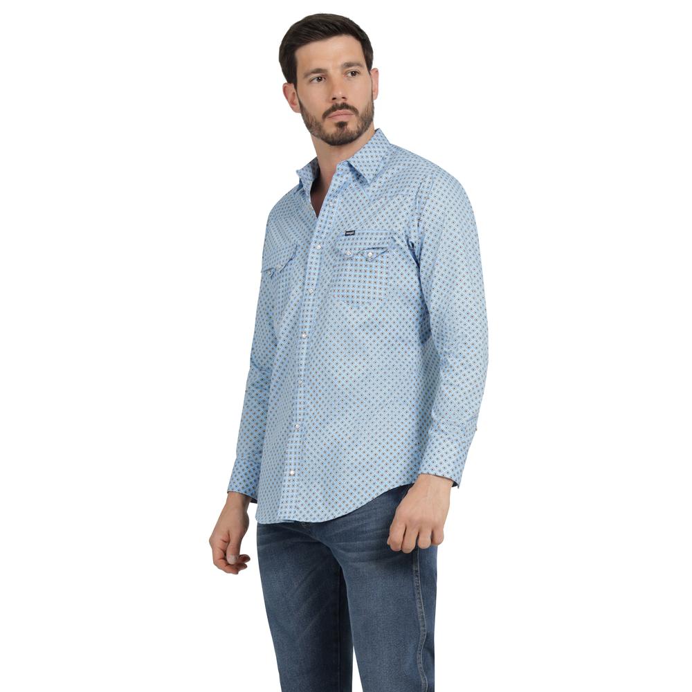 Foto 3 pulgar | Camisa Vaquera Hombre Wrangler Slim Fit Manga Larga 395 Azul