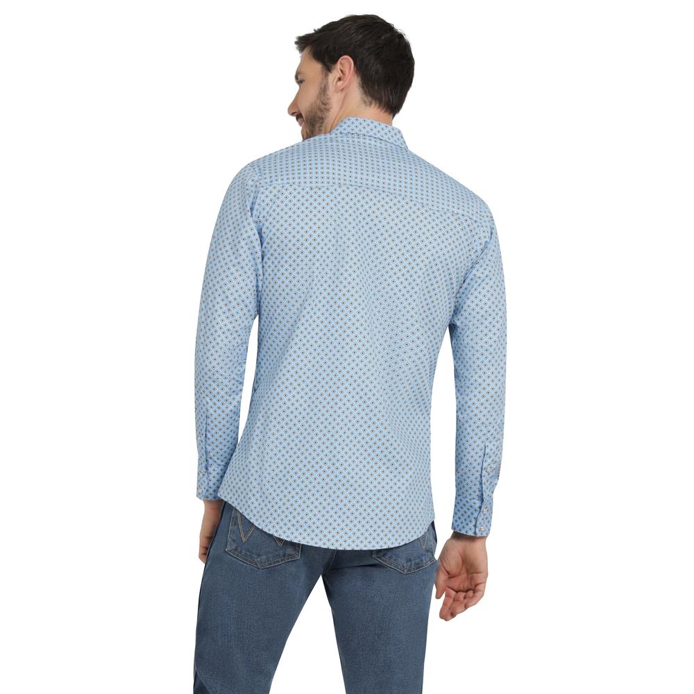 Foto 4 pulgar | Camisa Vaquera Hombre Wrangler Slim Fit Manga Larga 395 Azul