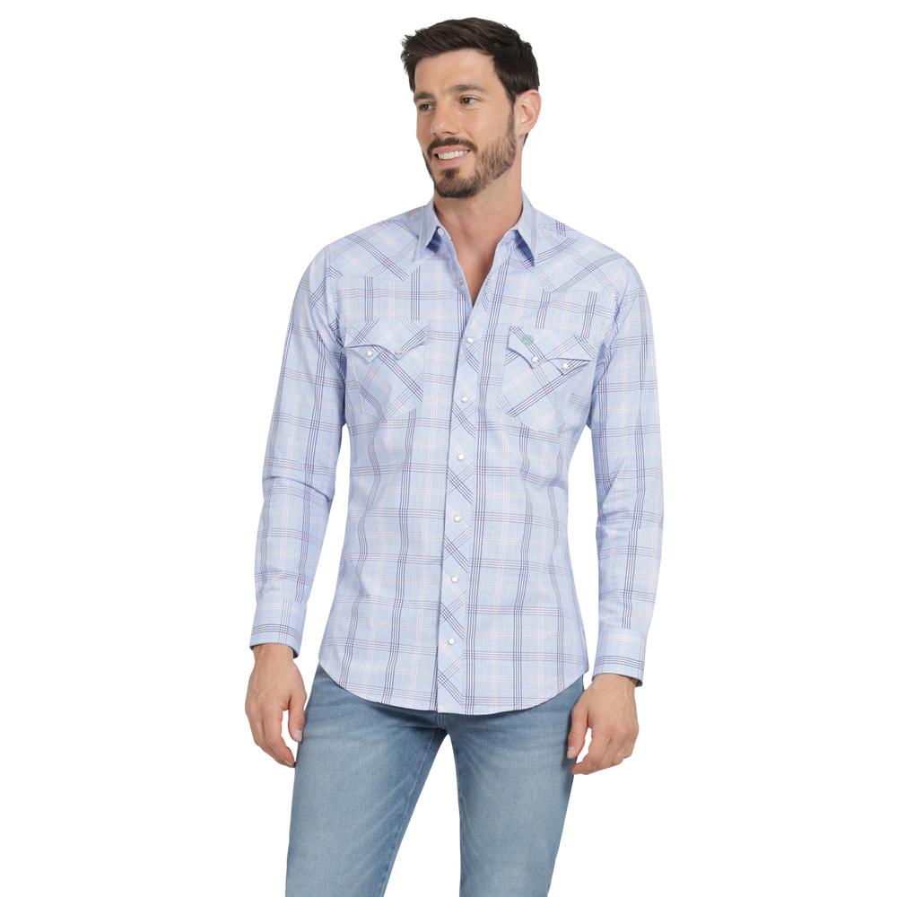 Foto 2 pulgar | Camisa Vaquera Hombre Wrangler Slim Fit Manga Larga 447 Azul Cielo