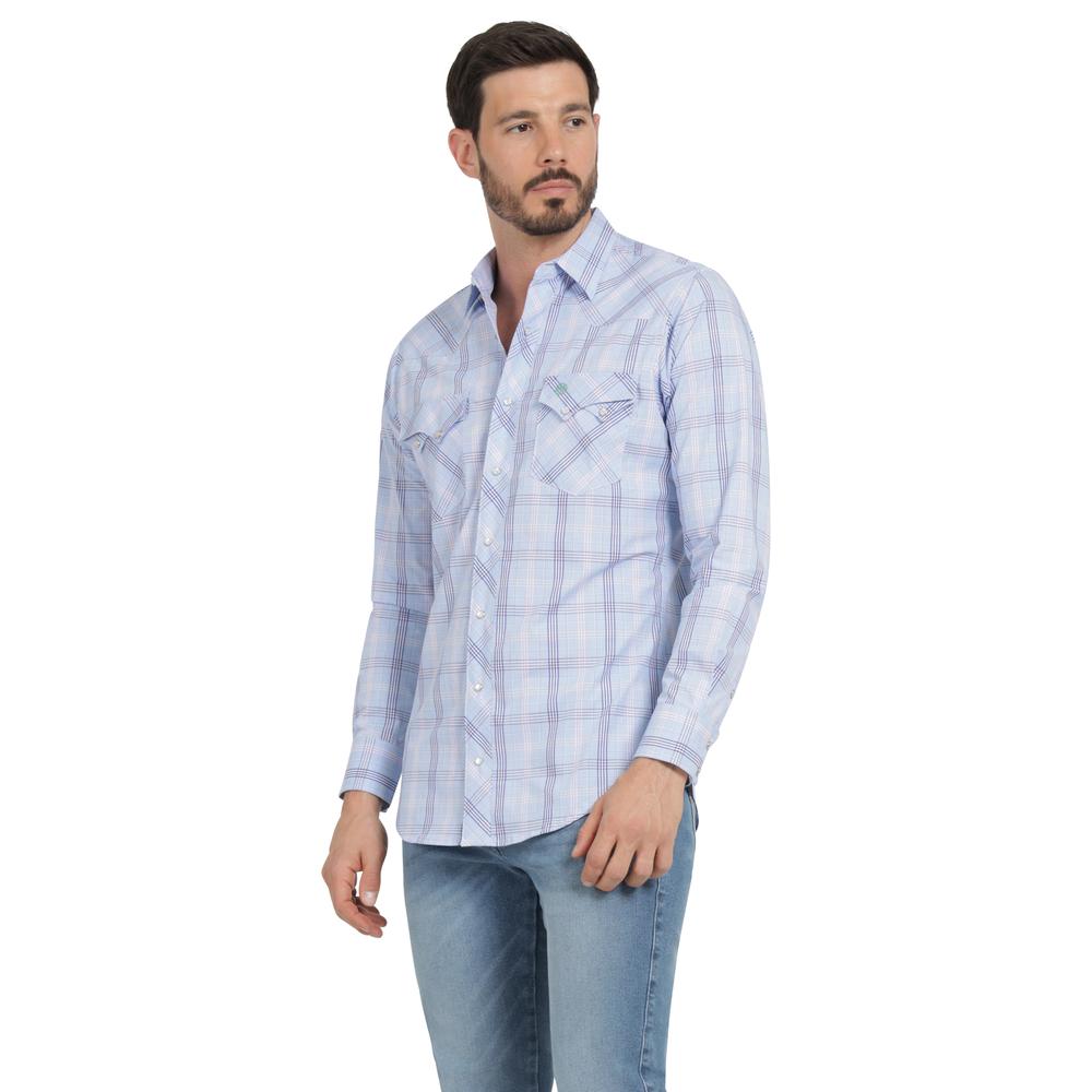 Foto 3 pulgar | Camisa Vaquera Hombre Wrangler Slim Fit Manga Larga 447 Azul Cielo