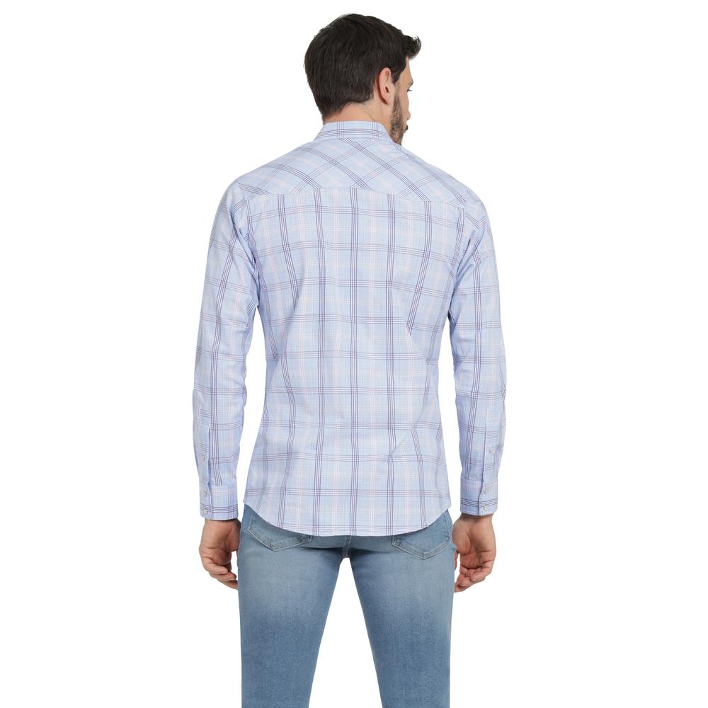 Foto 4 pulgar | Camisa Vaquera Hombre Wrangler Slim Fit Manga Larga 447 Azul Cielo