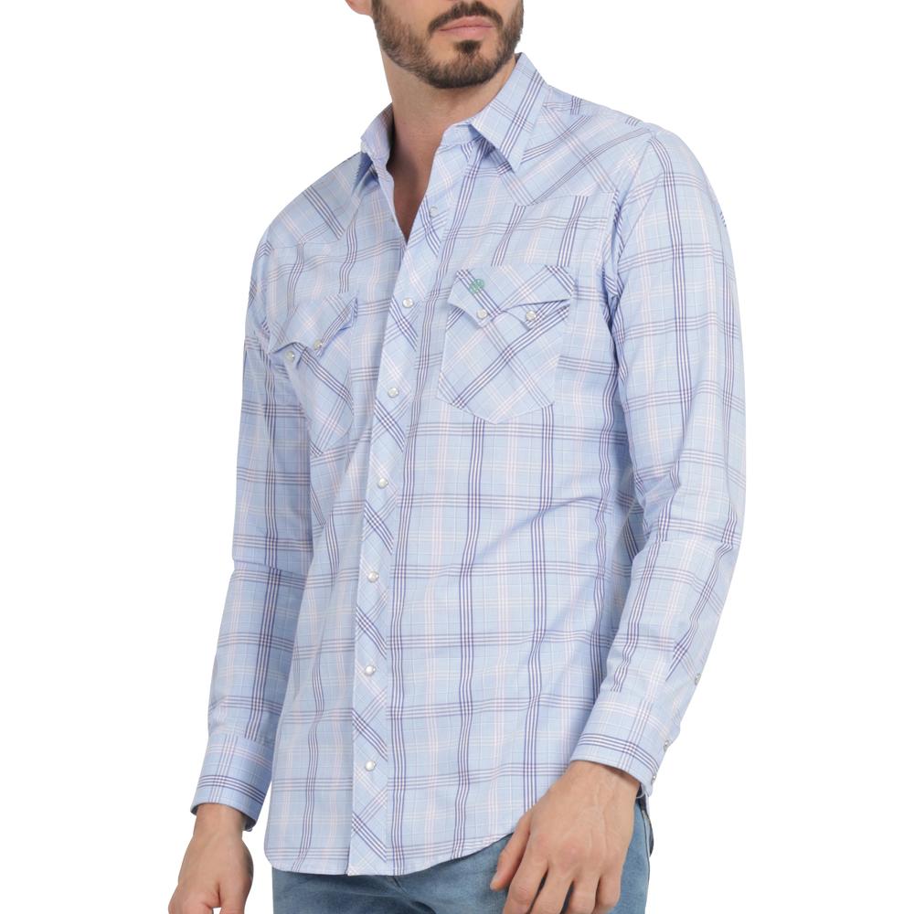 Foto 6 pulgar | Camisa Vaquera Hombre Wrangler Slim Fit Manga Larga 447 Azul Cielo