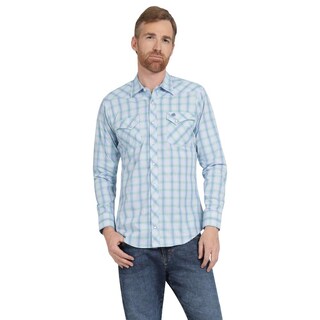 Foto 1 | Camisa Vaquera Hombre Wrangler Slim Fit Manga Larga 449 Azul Cielo