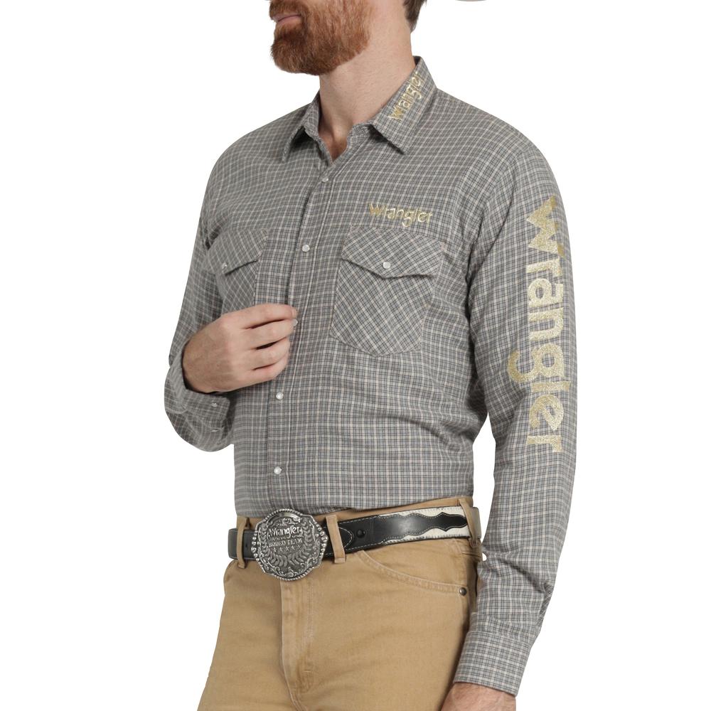 Foto 6 pulgar | Camisa Vaquera Hombre Wrangler Regular Fit Manga Larga 360 Gris