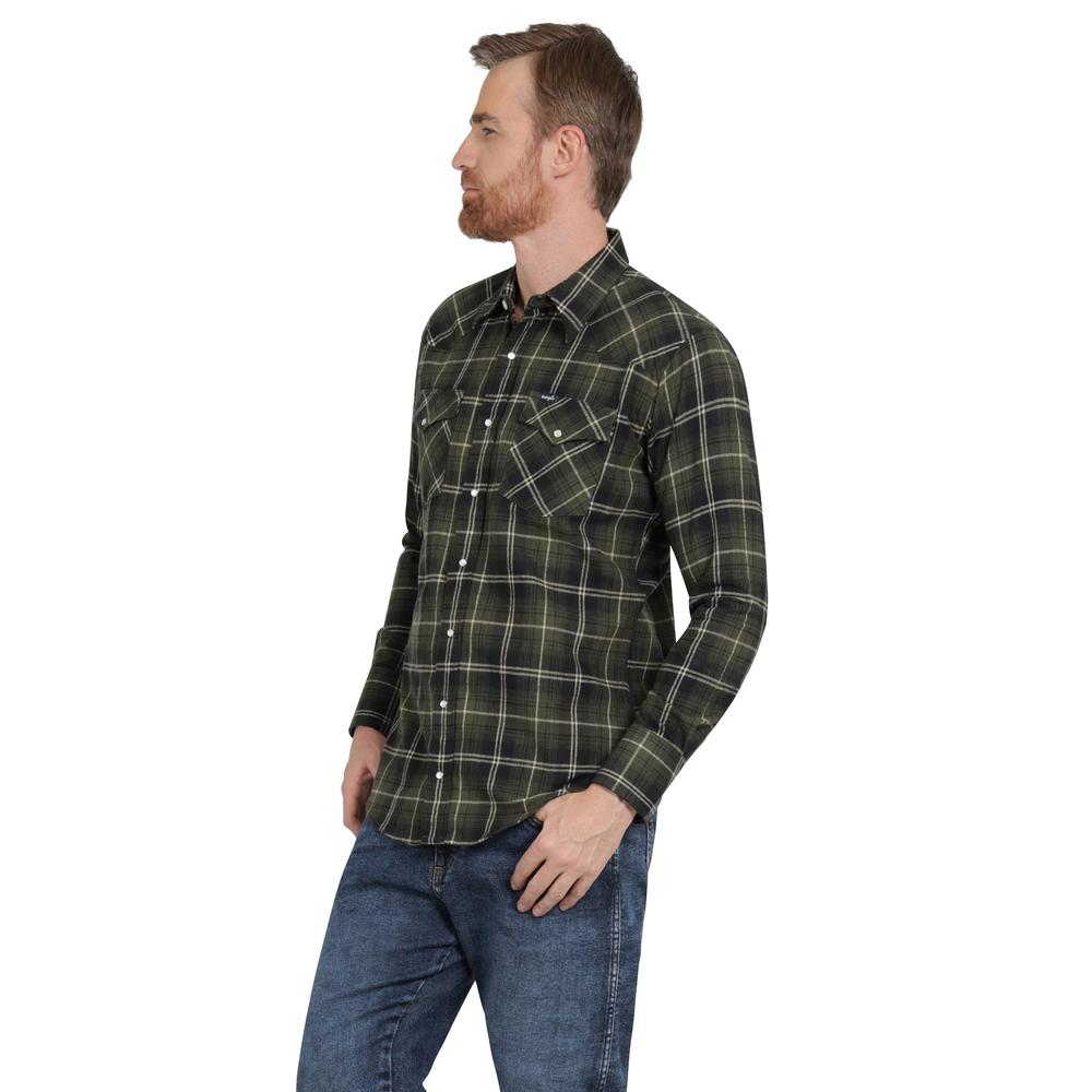 Foto 3 pulgar | Camisa Vaquera Hombre Wrangler Regular Fit Manga Larga 354 Verde