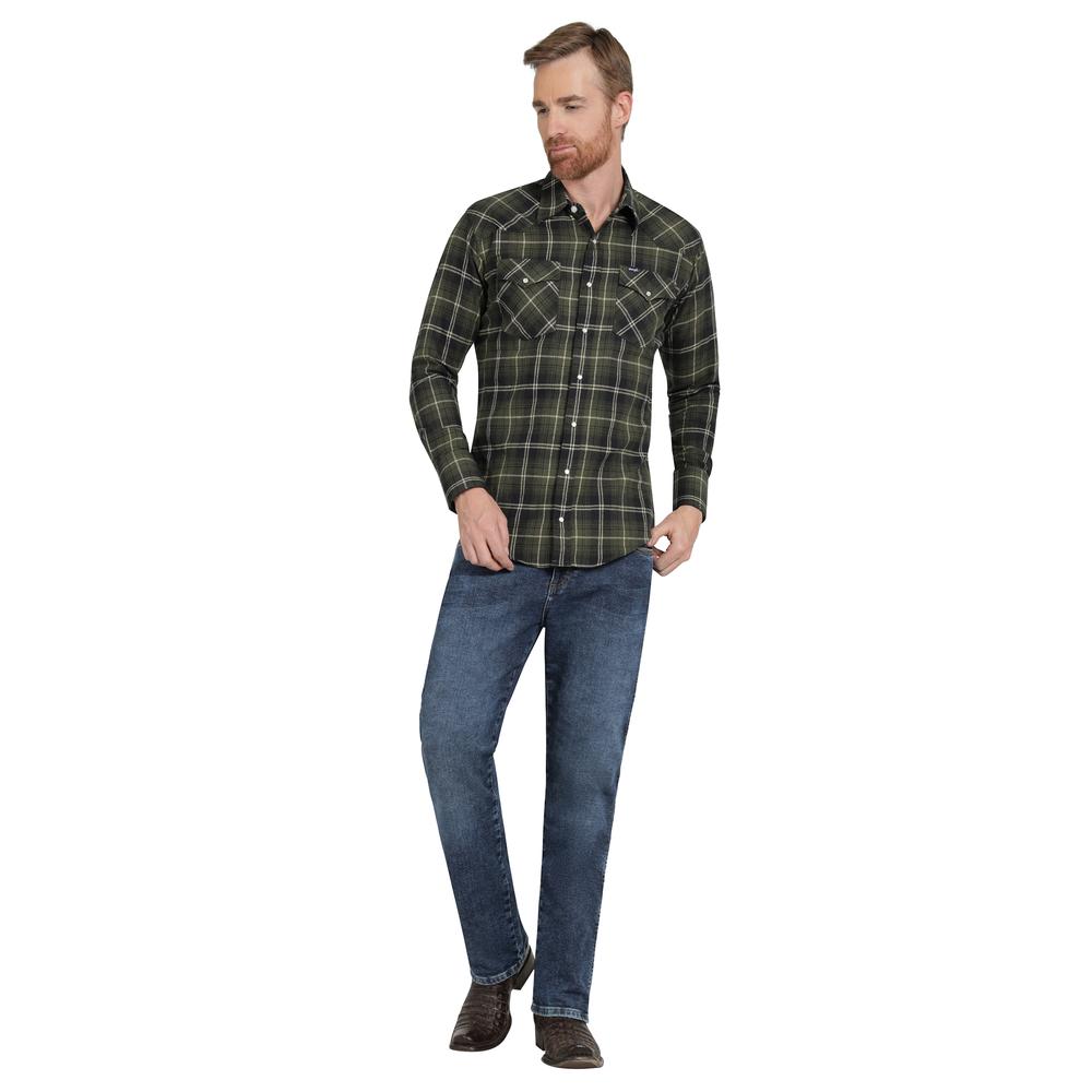 Foto 5 pulgar | Camisa Vaquera Hombre Wrangler Regular Fit Manga Larga 354 Verde