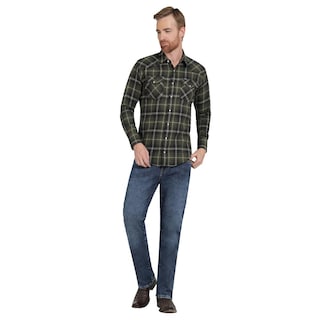 Foto 4 | Camisa Vaquera Hombre Wrangler Regular Fit Manga Larga 354 Verde